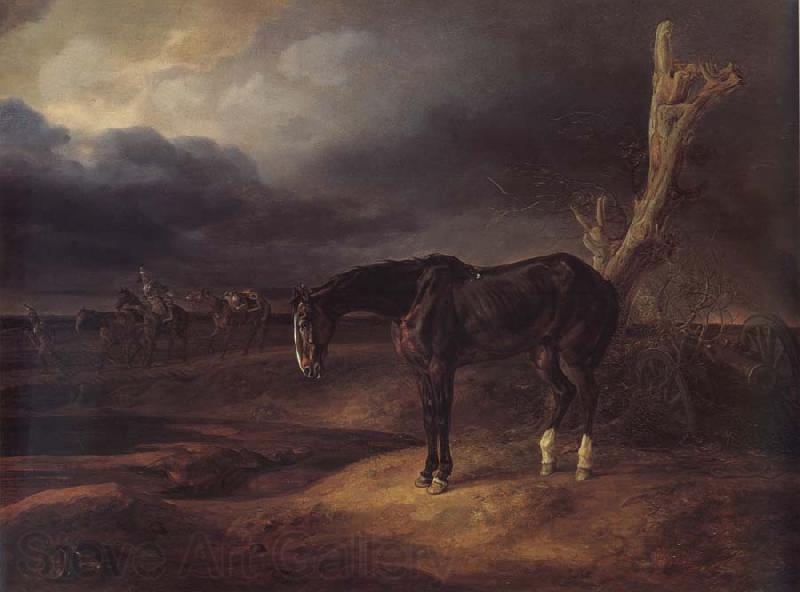 Adam Albrecht A gentleman loose horse on the battlefield of Borodino 1812 France oil painting art